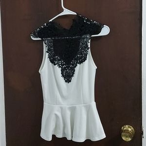 Charlotte Russe Black and White Elegant Blouse